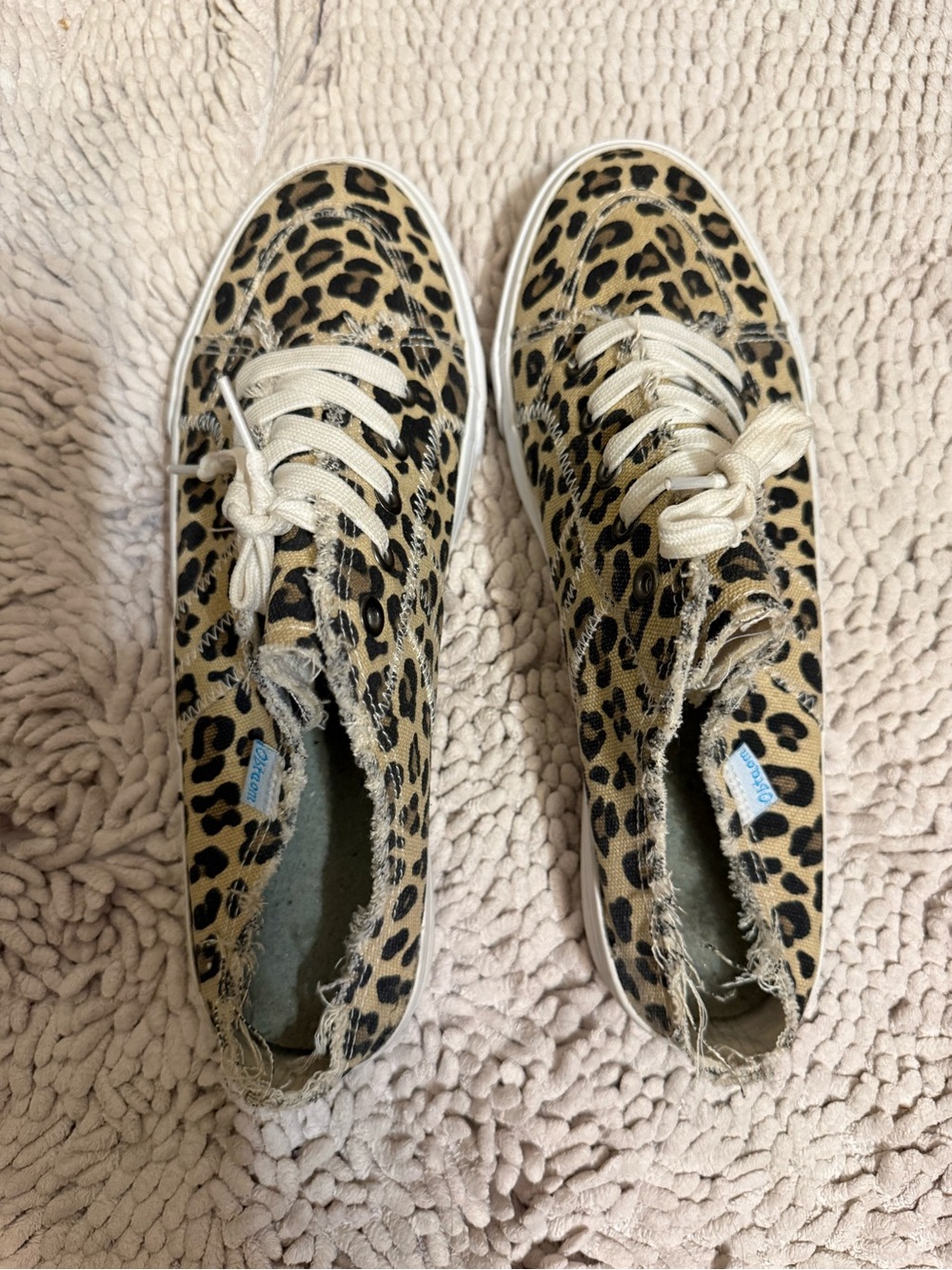Leopard Print Canvas Sneakers - Beige Leopard